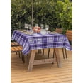 thumbnail image 2 of Outdoor Tablecloth with Umbrella Hole and Zipper, Purple Plaid Rectangle Table Cloth 54x80 Inch Waterproof Tablecloth, Modern Art Checkered Farmhouse Picnic Table Cover for Patio Camping, 2 of 7