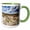 Green/White, variant on 3drose, Cliff Overlook at Blue Mesa in Petrified Forest National Park, 15oz Mug