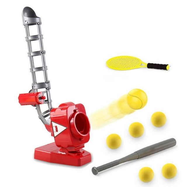 relayinert 2 in 1 Baseball and Tennis Pitching Machine Automatic Pitcher Outdoor Sport Games for Kids Birthday Gift