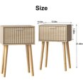thumbnail image 4 of Nightstands Set of 2, Small Side Table, Bedside Table with Fluted Door, Solid  ; Modern Mid-Century End Table for Bedroom, Small Space (), 4 of 7