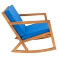 thumbnail image 3 of SAFAVIEH Vernon Outdoor Patio Rocking Chair, Natural/Royal Blue, 3 of 11