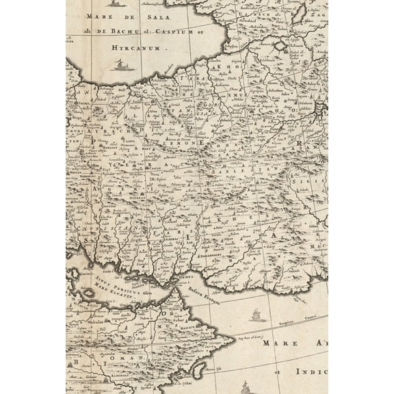 Poetose Notebooks: Middle East Vintage Map Field Journal Notebook, 50 pages/25 sheets, 4x6 (Paperback)