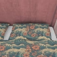 thumbnail image 3 of Juego de cama retro floral ondulado, funda nórdica verde, funda nórdica nostalgia años 70,, 3 of 6