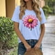 thumbnail image 2 of Camiseta de Manga Corta de Verano para Mujeres con Estampado Casual de Moda con Cuello Redondo, 2 of 7