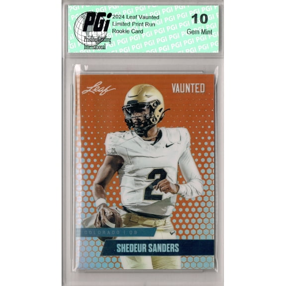 PGI 10 Only 3 Made Shedeur Sanders 2024 Leaf Vaunted Metal #VM-16 Orange Rookie Card