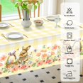 thumbnail image 4 of Spring Easter Tablecloth Rectangle, Flower Bunny & Eggs Buffalo Plaid Decorative Table Cloths Stain Resistant Fabric Table Cover for Dinner/Party/Picnic/Outdoor (Yellow, 60 x 120 Inch), 4 of 6