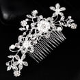 thumbnail image 3 of XASZHN Wedding Hair Comb Clips Pearls Crystal Bridal Diamante Pins Head Ornament Accessory White One Size, 3 of 8