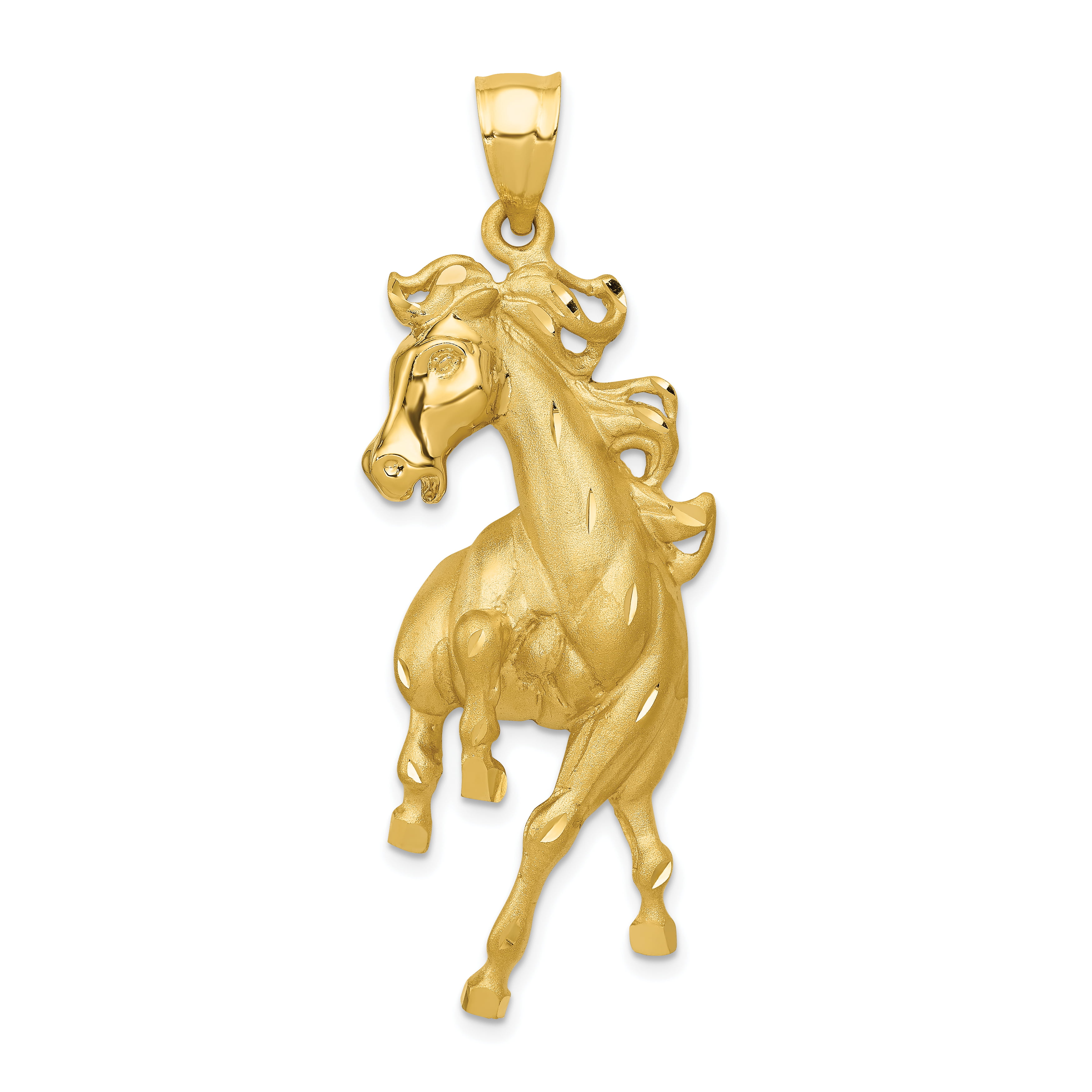 14k Yellow Gold Horse Pendant