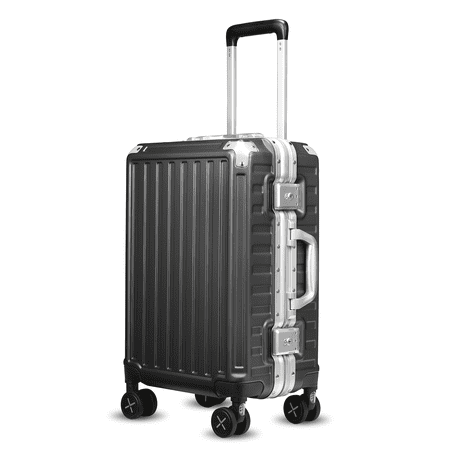 YOETEY Carry on Luggage, Hardside Luggage Zipperless Suitcase with Aluminum Frame for Adult 20 inch