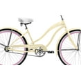 thumbnail image 5 of Wonder Wheels 26 In. Beach Cruiser Coaster Brake Single Speed Bicycle, Bike, Stainless Steel Spokes One Piece Crank Alloy Pink Rims 36 H With Fenders - Vanilla & Pink, 5 of 9