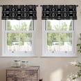 thumbnail image 2 of LALILO Kitchen Curtain Valance Ethnic Geometric Black With Rod Pocket Window Curtain 52"x 18" Set of 2, 2 of 5