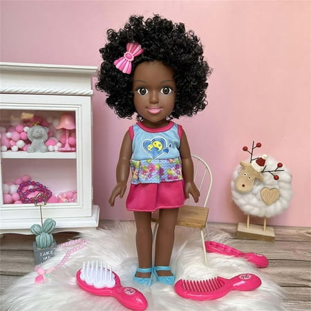 

Great gifts for less! SHOPESSA Black African Black Baby Cute Curly Black 13.78inch Vinyl Baby Toy On Clearance