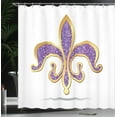thumbnail image 4 of Ambesonne Fleur De Lis Shower Curtain, Medieval, 69"Wx84"L, Yellow Purple, 4 of 5