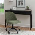 thumbnail image 2 of Linon Chaise de Bureau Pivotante Réglable Stormy Base en Métal Noire en Tissu Vert, 2 of 17