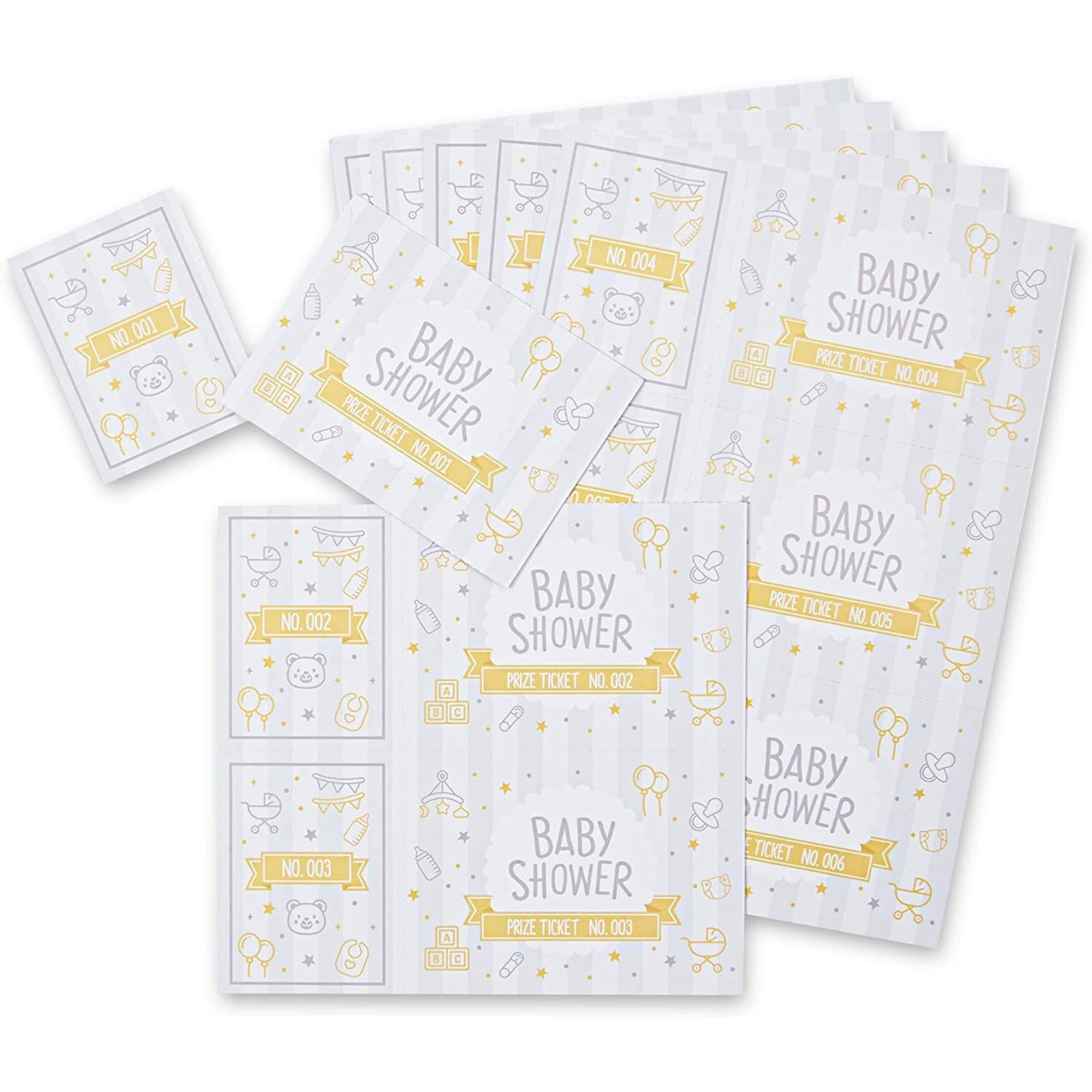50 Yellow Green Damask OWL Diaper Raffle Tickets baby shower game lottery 
