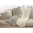 thumbnail image 2 of Saro Lifestyle Chunky Cable Knit Premium 100% Wool Throw Blanket Fog, 2 of 5