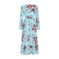 thumbnail image 2 of TAIAOJING Women Casual Long Sleeve Dresses Floral Printed Ruffle Flowy Temperament Midi Dress, 2 of 4