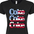 thumbnail image 3 of Coca-Cola - Coke Repeated Distressed Flag Fill - Juniors Fitted Graphic T-Shirt, 3 of 5