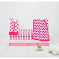 thumbnail image 3 of Bacati - Mix N Match Ikat Chevron/Dots Pink Fuchsia Musical Baby Crib Mobile, 3 of 15