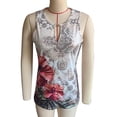 thumbnail image 2 of Chaleco Sin mangas con botón delantero y busto con recorte de verano estampado floral para mujer para uso diario, 2 of 3