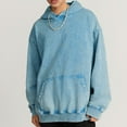 thumbnail image 7 of Zylanna Men's Pullover Hoodies, Workout Running Hooded Sweatshirt Elastic Long Sleeve Athletic Jacket with Pockets Sky Blue Size M, 7 of 7