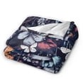 thumbnail image 2 of Kll Fleece Blanket Plush Throw Blanket Flowers Ad Butterflies,Soft Fuzzy Cozy Flannel Blanket For Couch Sofa Bed.(80"X60"), 2 of 9