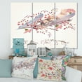 thumbnail image 2 of Designart ' Pink Feathers and Flowers All You Need Is Love ' Bohemian & Eclectic Canvas Wall Art Print, 2 of 3
