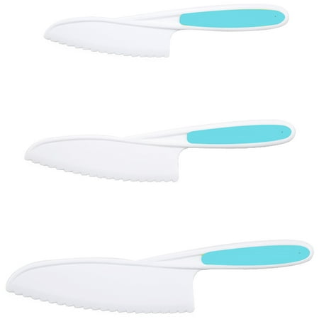 

Elroy Fruits Slicer Plastic Kids Vegetable Cakes Cutlery Bread Lettuce Salad Cooking Tableware Blue 3Pcs