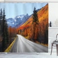thumbnail image 1 of Ambesonne Fall Shower Curtain, Highway Countryside Travel, 69"Wx84"L, Multicolor, 1 of 3
