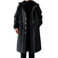 thumbnail image 4 of QHFBli Vintage Mens Trench Coat Fall Arrival Oversized Mid Length Hooded Anorak Coat Stylish Casual Trench Jacket Black XL, 4 of 4