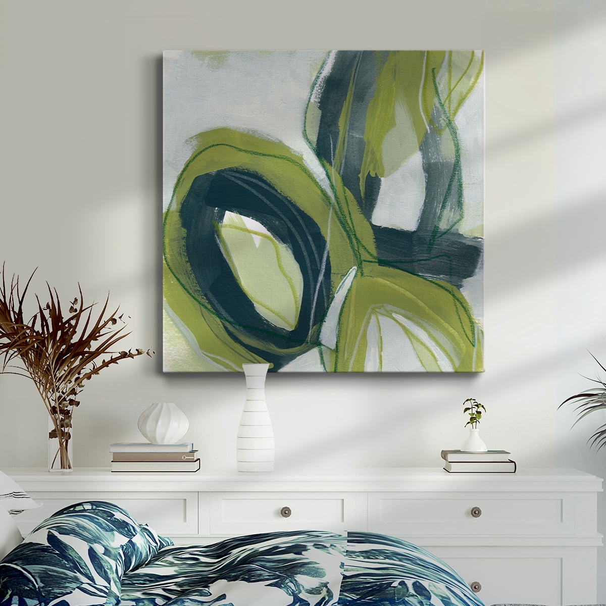 Wexford Home Verdigris Motion I-Premium Gallery Wrapped Canvas, 24" x 24" - Ready to Hang