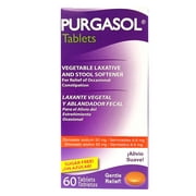 De La Cruz Purgasol Vegetable Laxative 60 Tabs - Laxante Vegetal (Pack of 24)