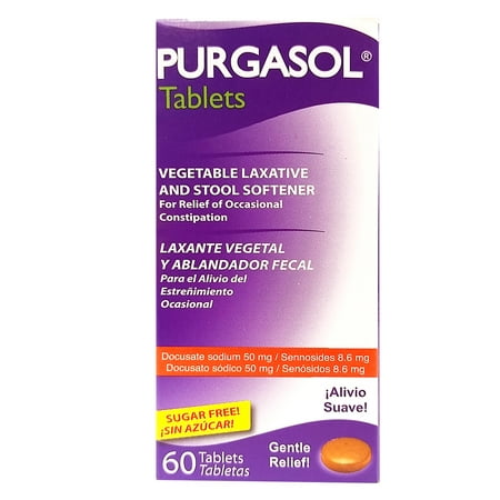 De La Cruz Purgasol Vegetable Laxative 60 Tabs - Laxante Vegetal (Pack of 24)