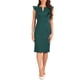 thumbnail image 2 of Vestido de trabajo sin mangas con escote en V y volantes para mujer Inspire Chic, color verde claro, 2 of 5