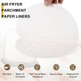 thumbnail image 3 of Uxcell 400pcs Air Fryer Liners 6.3 Inch Round Bamboo Steamer Liners with Holes Non-Stick Perforated Parchment Paper Sheets Disposable Steamer Paper for Air Fryers Steaming Basket, White, 3 of 7