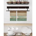 thumbnail image 3 of Teal Brown Kitchen Dish Towels for Drying Dishes Set of 2, Farmhouse Rustic Wooden Plank Board Waffle Weave Microfiber Hand Tea Bathroom Towels Quick Dry & Absorbent Towel 15.7x23.6, 3 of 7