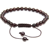 Natural A Grade Red Garnet Gemstone 6mm Round Beads Adjustable Bracelet 7" Unisex