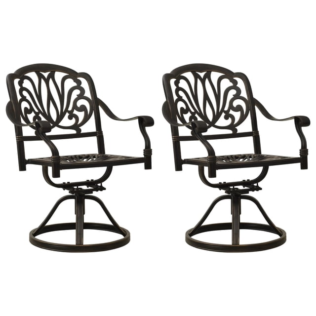 vidaXL Swivel Garden Chairs 2 pcs Cast Aluminium Bronze