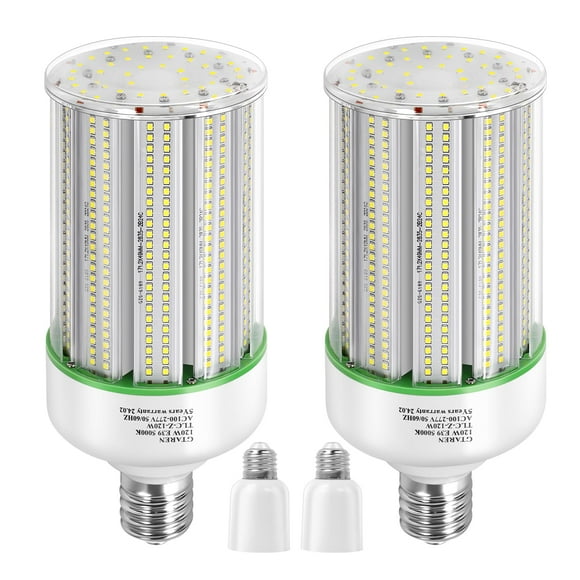 GTAREN 120W LED Corn Light Bulb 2pack,Replacement Metal Halide HPS CFL 500 Watt HID lamp,5000K E39 Mogul Base LED Corn lamp,for Area Lighting Weareho