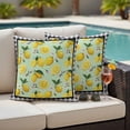 thumbnail image 4 of Summer Lemons Outdoor Pillow Covers Pack of 2 Farm Yellow Fruits Flowers Green Black Plaid Waterproof Throw Pillow Covers Decorative Cushion Cases for Patio Garden Tent Balcony Couch 20x20 inch, 4 of 9