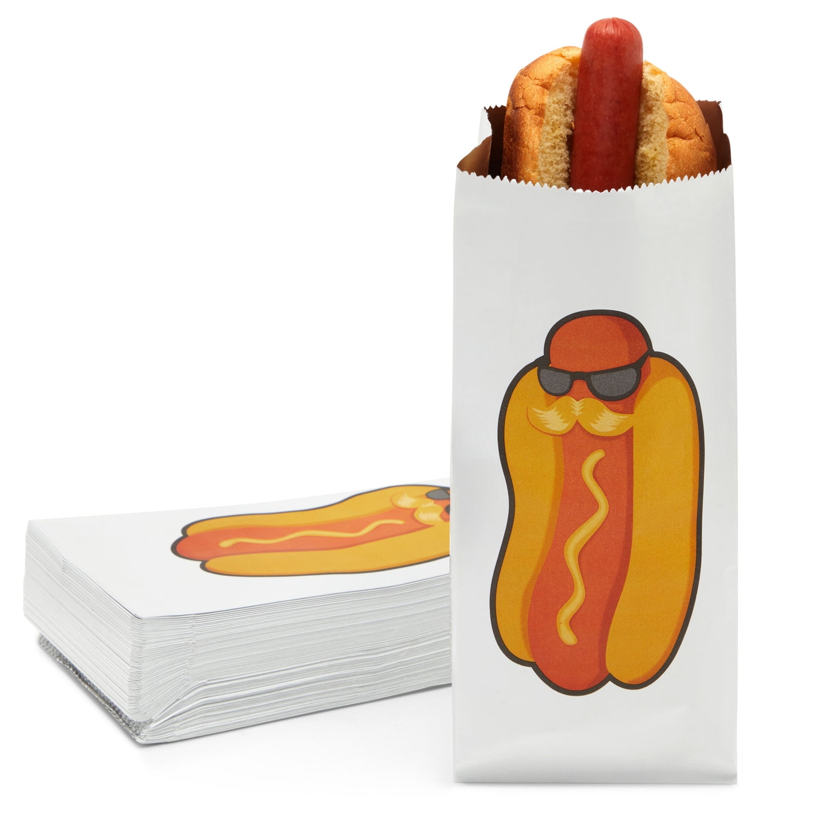 100 Pack Disposable Hot Dog Foil Wrappers for Party Essentials, White, 4 x 8 x 2 in