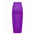 thumbnail image 4 of Silver High-Waisted Slim-Fit Mid-Length Pencil Skirt With Metallic Sheen, 4 of 8