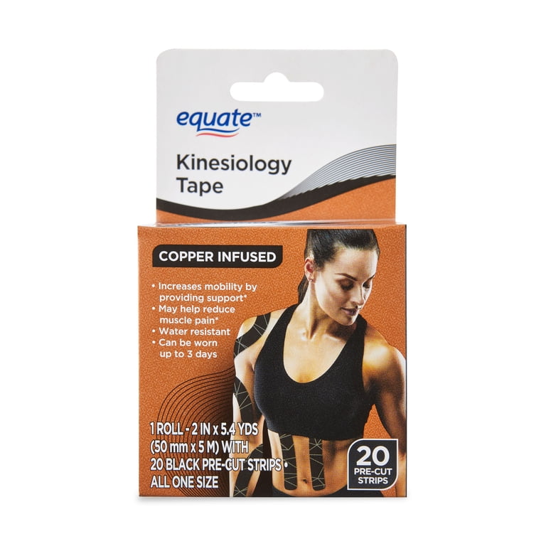 Equate Copper Infused Kinesiology Sports Tape, Black photo 1