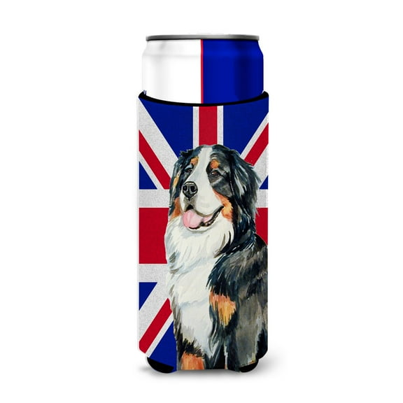 Bernese Mountain Dog with English Union Jack British Flag Ultra Hugger for slim cans