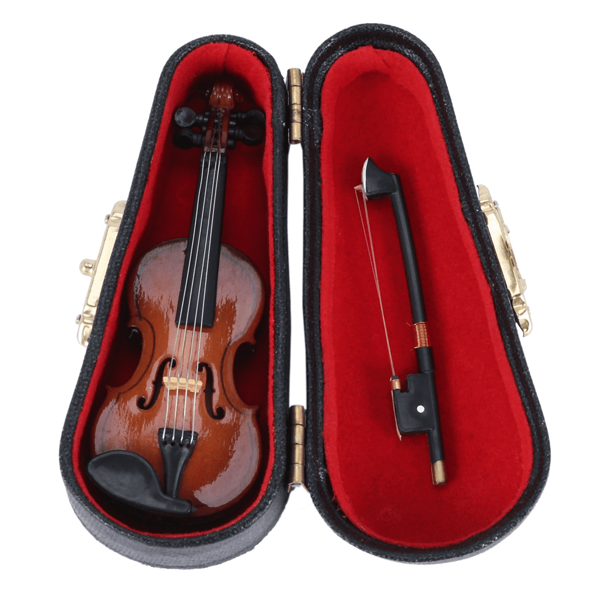 4X Gifts Violin Music Instrument Miniature Replica with Case, 8X3cm