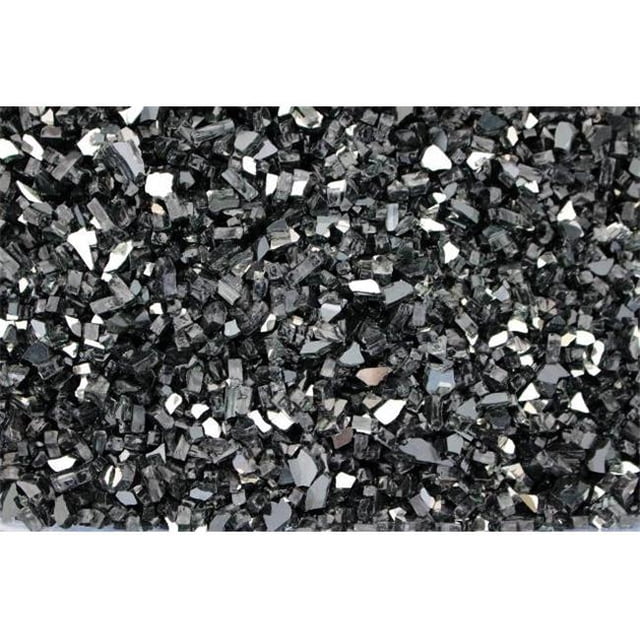 Dragon Fire Glass DFG10-R03 10 LB Black Reflective Tempered Fire Glass