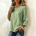 thumbnail image 4 of jjayotai Cotton Linen Tops for Women Crew Neck Loose Fit Long Sleeve Shirts Casual Fall Blouses Work Weekend Travel, 4 of 6