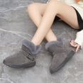 thumbnail image 4 of Coofit Women Winter Boots Simple - Faux Fur Cuff Decorative Snow Boots Ankle Booties, 4 of 10