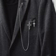 thumbnail image 1 of Retro moda Punk Cruz colgante cadena larga borla Pin broche mujeres hombres trajes vestido plata placa mariposa Pin broche joyería, 1 of 2