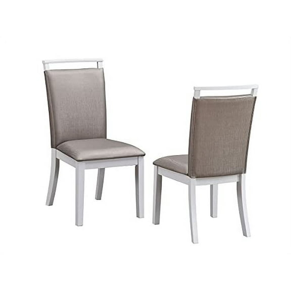 Kings Brand Furniture - Austin Upholstered Dining Room Side Chairs, Set of 2, Gray/White